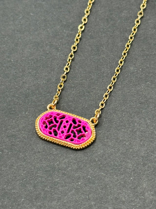 Pink Filigree Kendra necklace- LIVESALE-Ace of Grace Women's Boutique