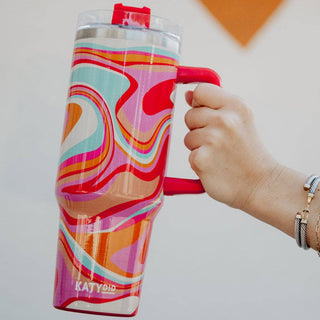 Groovy Swirls Insulated Tumbler Cup w/ Handle- BRUMATE CUP,CUP,CUPS,GIFT,gift idea,GIFT IDEAS,GIFT SET,gifts,glitter tumbler,LEOPARD CUP,pink cup,STANLEY CUP,SWIG,swig cups,tumbler,TUMBLER 40 OZ,WINE CUP,Yeti-Multicolored-Ace of Grace Women's Boutique