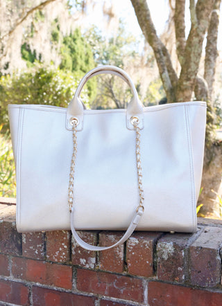 Caroline Hill - Melissa Tote Bag - Pearl- bags,caroline hill,CAROLINE HILL PURSE,PURSE,PURSES-Ace of Grace Women's Boutique