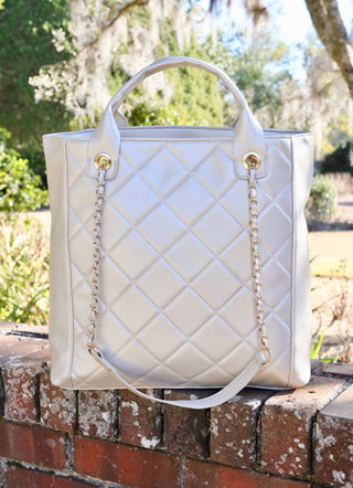 Caroline Hill - Kinzley Tote - Pearl Quilted LD- -Ace of Grace Women's Boutique