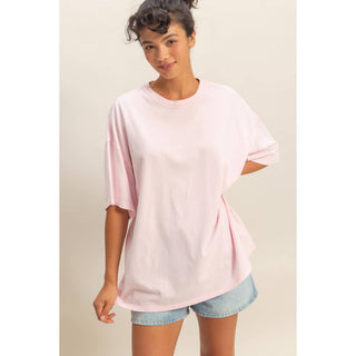Oversized Mineral Wash T-Shirt- oversized,OVERSIZED TEE,OVERSIZED TOP,pink top,soft top,TOP,Tops,WORK TOP-SOFT PINK-S/M-Ace of Grace Women's Boutique