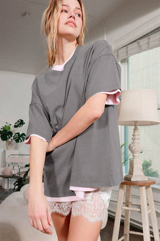 Oversized Mineral Wash T-Shirt- oversized,OVERSIZED TEE,OVERSIZED TOP,pink top,soft top,TOP,Tops,WORK TOP-Ace of Grace Women's Boutique