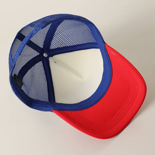 USA Patch Mesh Trucker Hat- 4th of july,HAT,hats,July,July 4,July 4th,Seasonal,trucker,trucker hat,trucker hats,USA-Ace of Grace Women's Boutique