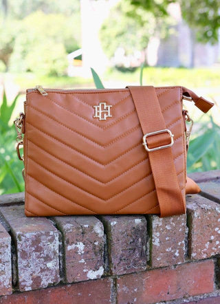 Ariana Quilted Crossbody - Camel- -Ace of Grace Women's Boutique