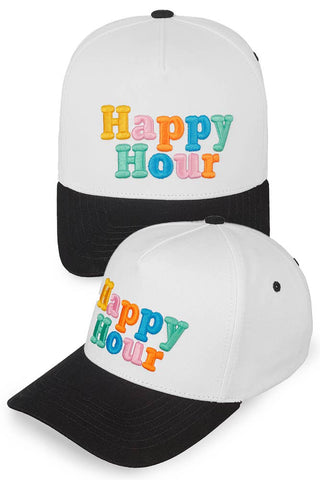 HAPPY HOUR Trucker Cap- Accessories,camo,camo hat,hair accessory,HAT,hats,Pink hat,trucker,trucker hat,trucker hats-Ace of Grace Women's Boutique