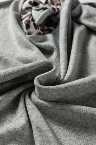 Gray Color Block Leopard Patchwork Dolman Sleeve High Low Baggy Sweatshirt-Tops/Sweatshirts & Hoodies- Best Sellers,Color Gray,Craft Patchwork,Occasion Daily,Print Color Block,Print Leopard,Season Fall & Autumn,Style Casual-Ace of Grace Women's Boutique