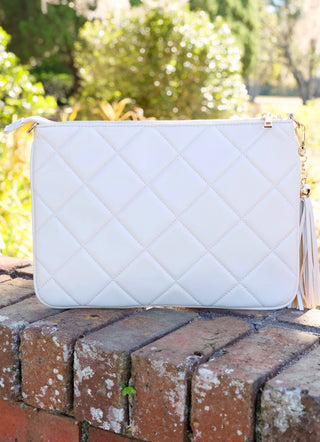 Caroline Hill - Madelyn Clutch/Crossbody Cream Quilted LD- bags,caroline hill,CAROLINE HILL PURSE,PURSE,purse strap-Ace of Grace Women's Boutique