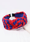 Danton Crochet Headband BLUE RED- game day, GAME DAY HEADBAND, game days, gameday, headband, headbands, ole miss, TOP KNOT HEADBAND-Ace of Grace Women's Boutique