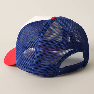 USA Patch Mesh Trucker Hat- 4th of july,HAT,hats,July,July 4,July 4th,Seasonal,trucker,trucker hat,trucker hats,USA-Ace of Grace Women's Boutique