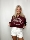 Game Day Lettering Cropped Sweatshirt- cropped sweatshirt, game day, Game day shirt, game days, MAROON, maroon top, sweatshirt-Ace of Grace Women's Boutique