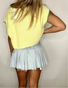 Pleated Denim Mini Skirt- -Ace of Grace Women's Boutique