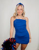 The Crowd Goes Wild Dress- blue, chain, formal, gameday, maroon-Blue-S-Ace of Grace Women's Boutique