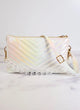 Sherman White Opal Quilted Crossbody- caroline hill, CAROLINE HILL CROSSBODY, CAROLINE HILL PURSE, CLUTCH PURSE, crossbody, CROSSBODY PURSE, metallic purse, OPAL CROSSBODY, PURSE, PURSES-Ace of Grace Women's Boutique