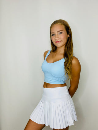 GOLD HINGE Pleated Skirt - Off White- Athleisure, Bottoms, clothing, Curvy, gold hinge, hinge, pleated, skirt-Ace of Grace Women's Boutique