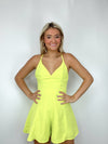 Classic Lime Cross Back Romper- DATE NIGHT, Dressy, LIME GREEN, Lime Romper, ROMPER-Ace of Grace Women's Boutique
