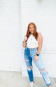 The Trend Setter Jeans- denim jeans, distressed jeans, fall jeans, high rise jeans, JEANS-Ace of Grace Women's Boutique