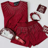 Maroon & Rhinestone Matching Set- day, game, game day, Gameday, maroon-Ace of Grace Women's Boutique
