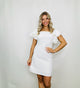 Classic White Ruffled Sleeve Dress- BRIDE, BRIDE DRESS, RUFFLE, ruffle sleeves, ruffled, RUFFLED DRESS, RUFFLES, WHITE DRESS, WHITE GRADUATION DRESS-Ace of Grace Women's Boutique
