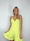 Classic Lime Cross Back Romper- DATE NIGHT, Dressy, LIME GREEN, Lime Romper, ROMPER-Ace of Grace Women's Boutique
