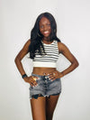 Black/Ivory Striped Tank- -Ace of Grace Women's Boutique