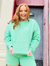 Malibu Green Athletic Pullover- COZY SET, GREEN, LOUNGE SET-Ace of Grace Women's Boutique