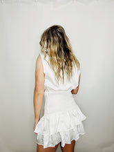 White Smocked Satin Dress