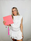 White Smocked Satin Dress- SATIN, SATIN DRESS, WHITE, WHITE DRESS, WHITE GRADUATION DRESS-Ace of Grace Women's Boutique