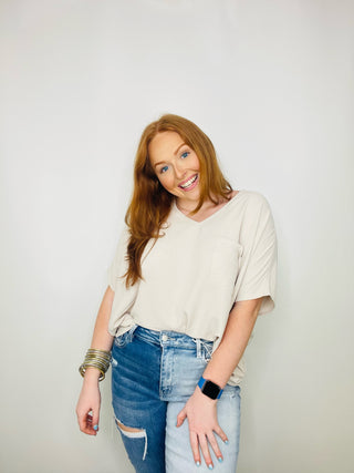 Tan Perfect For Work Top- clothing,Curvy,oversized,OVERSIZED TEE,OVERSIZED TOP,Perfect for work,Sale,Tops,WORK SHIRT,WORK TOP-Ace of Grace Women's Boutique