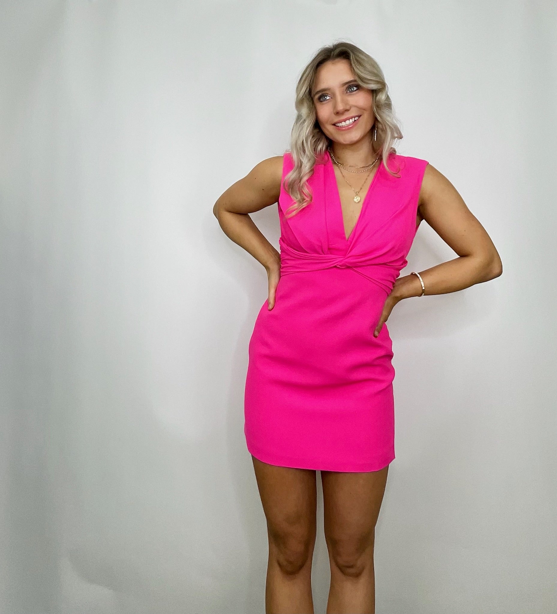 Hot Pink Twist Dress