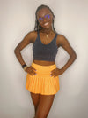 GOLD HINGE Pleated Skirt - Sunrise Orange- gold hinge, hinge, pleated, skirt-Ace of Grace Women's Boutique