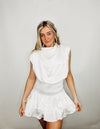 White Smocked Satin Dress- SATIN, SATIN DRESS, WHITE, WHITE DRESS, WHITE GRADUATION DRESS-Ace of Grace Women's Boutique