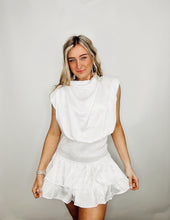 White Smocked Satin Dress