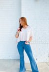 Chatoyant Mineral Wash Flares- BELL BOTTOMS, denim, fall jeans, JEANS, mineral, MINERAL WASH, PANTS, PLUS, plus size-Ace of Grace Women's Boutique