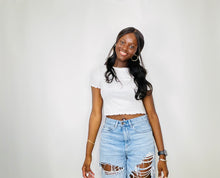 White Frill Trimmed Crop Top