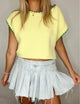 Pleated Denim Mini Skirt- -Ace of Grace Women's Boutique