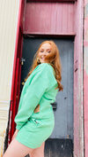 Malibu Green Athletic Pullover- COZY SET, GREEN, LOUNGE SET-Ace of Grace Women's Boutique