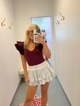 Silver Metallic Ruffle Skort