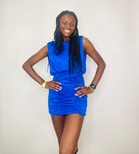 Royal Blue Ruched Mini Dress