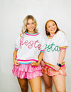Fiesta Puff Sleeve Sweater- CINCO DE MAYO, CINCO DE MAYO SHIRT, CINCO DE MAYO SWEATER, CINCO DE MAYO TOP, FIESTA, PUFF SLEEVE, puff sleeves, SHORT SLEEVE SWEATER-Ace of Grace Women's Boutique