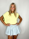 Pleated Denim Mini Skirt- -Ace of Grace Women's Boutique