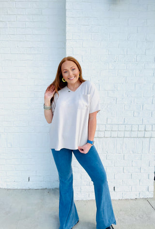 Tan Perfect For Work Top- clothing,Curvy,oversized,OVERSIZED TEE,OVERSIZED TOP,Perfect for work,Sale,Tops,WORK SHIRT,WORK TOP-Ace of Grace Women's Boutique