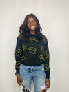 Classic Black & Gold Football Sweater- football, game day, Game day shirt, game days-Ace of Grace Women's Boutique