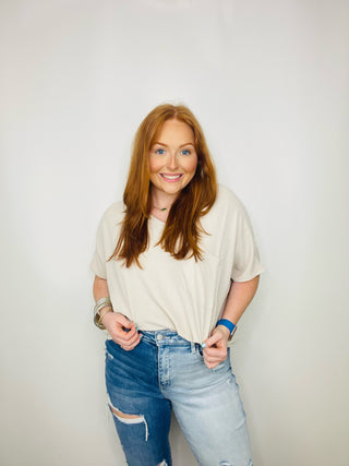 Tan Perfect For Work Top- clothing,Curvy,oversized,OVERSIZED TEE,OVERSIZED TOP,Perfect for work,Sale,Tops,WORK SHIRT,WORK TOP-Ace of Grace Women's Boutique