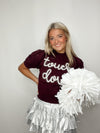 Maroon Touchdown Puff Sleeve Sweater- football, game, game day, game days, gameday, MAROON, maroon top, Mississippi state, MSU-Ace of Grace Women's Boutique
