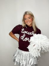 Maroon Touchdown Puff Sleeve Sweater