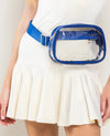 Gameday Clear Belt Bags- BELT BAG, BLUE BELT BAG, clear, clear bag, CLEAR BELT BAG, clear pouch, clear purse, game, game day, game days, gameday, GAMEDAY BELT BAG, MAROON BELT BAG, RED BELT BAG-Blue-Ace of Grace Women's Boutique