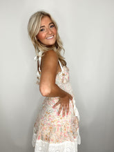 Cream Pink Floral Dress