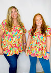 Multi Color Floral Tiered Top- -Ace of Grace Women's Boutique