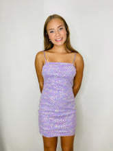 Lilac Floral Sequined Dress - ONE MEDIUM LEFT