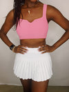 Sculpt Square Neck Knit Tank- CROPPED TANK TOP, KNIT TOP, pink top, SQUARE NECK, summer, summer tank, SUMMER TOP, tank top, white top-Pink-S-Ace of Grace Women's Boutique